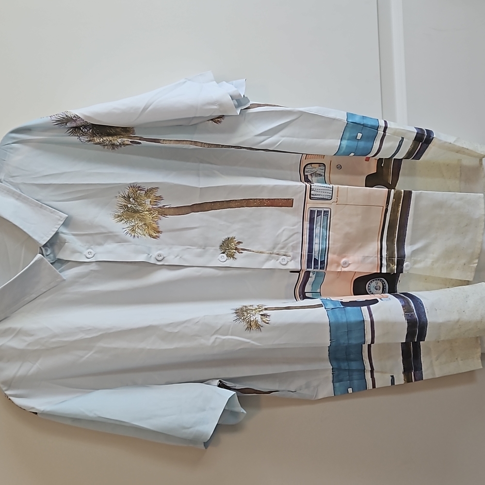 .nwot men's misslook button front s/s  shirt Volkswagen bus 2xl